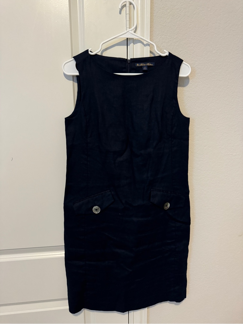 Brooks Brothers sleeveless linen shift dress size 4
